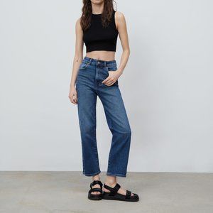 ZARA Z1975 HIGH RISE VINTAGE SLIM JEANS MID-BLUE